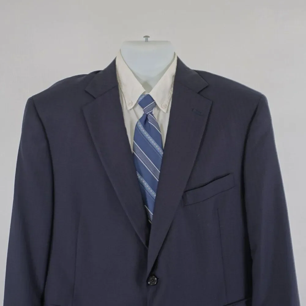 Hart Schaffner Marx Gold Trumpeter‎ Nordstrom Wool Blue Herringbone Blazer 44S